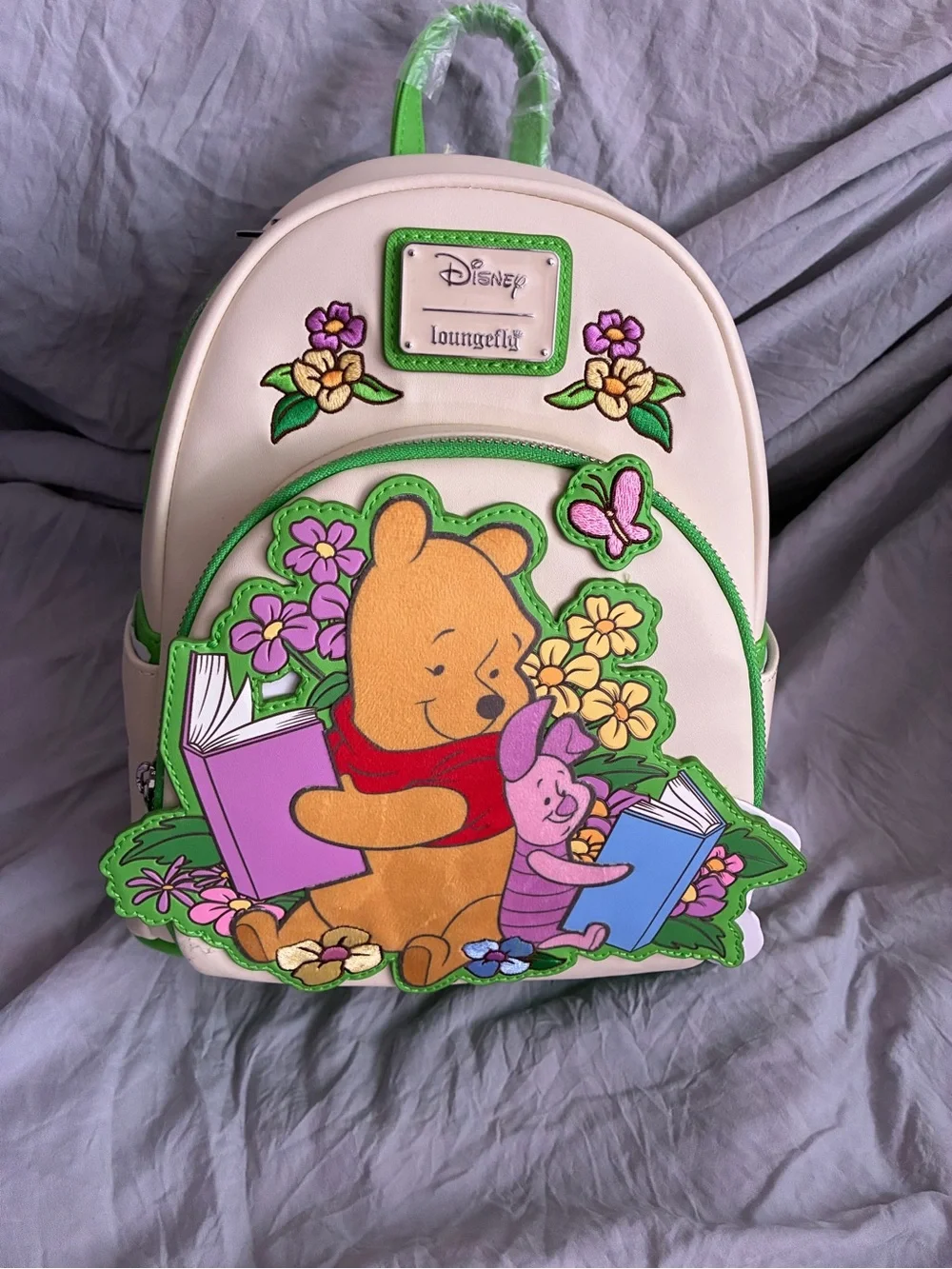 Disney x Loungefly Kids Cream Winnie the Pooh & Piglet Reading Mini Backpack